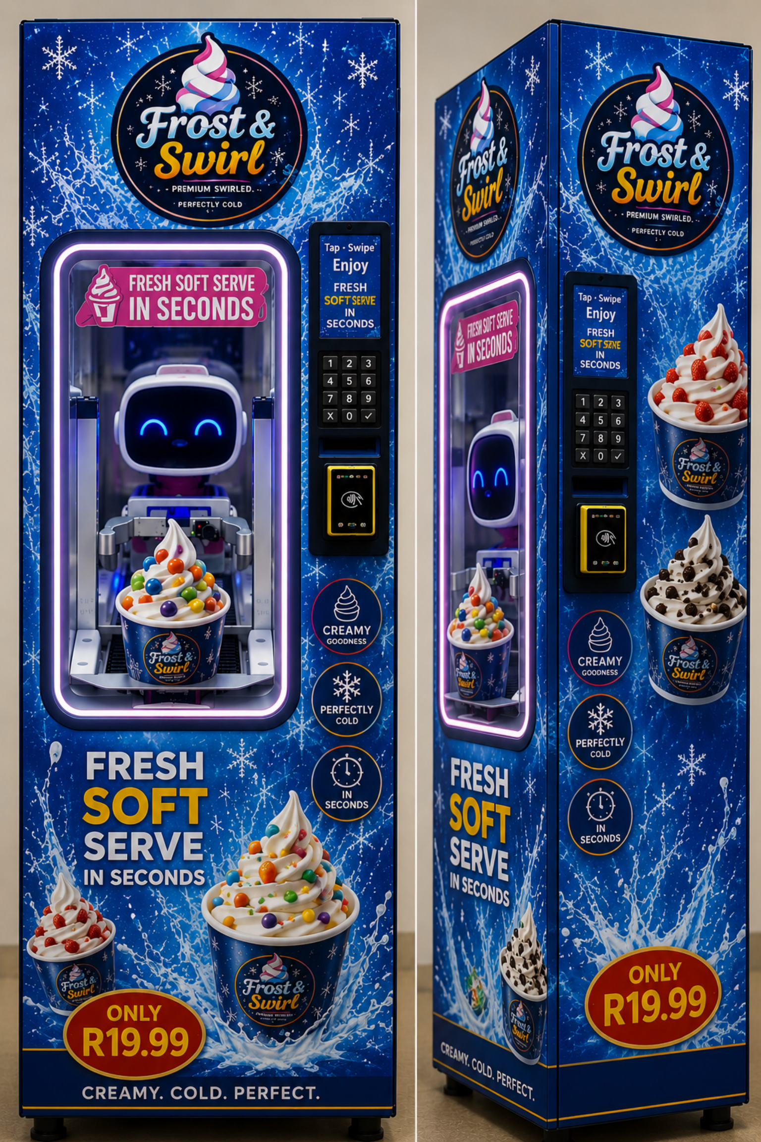 Frost & Swirl machine front and side